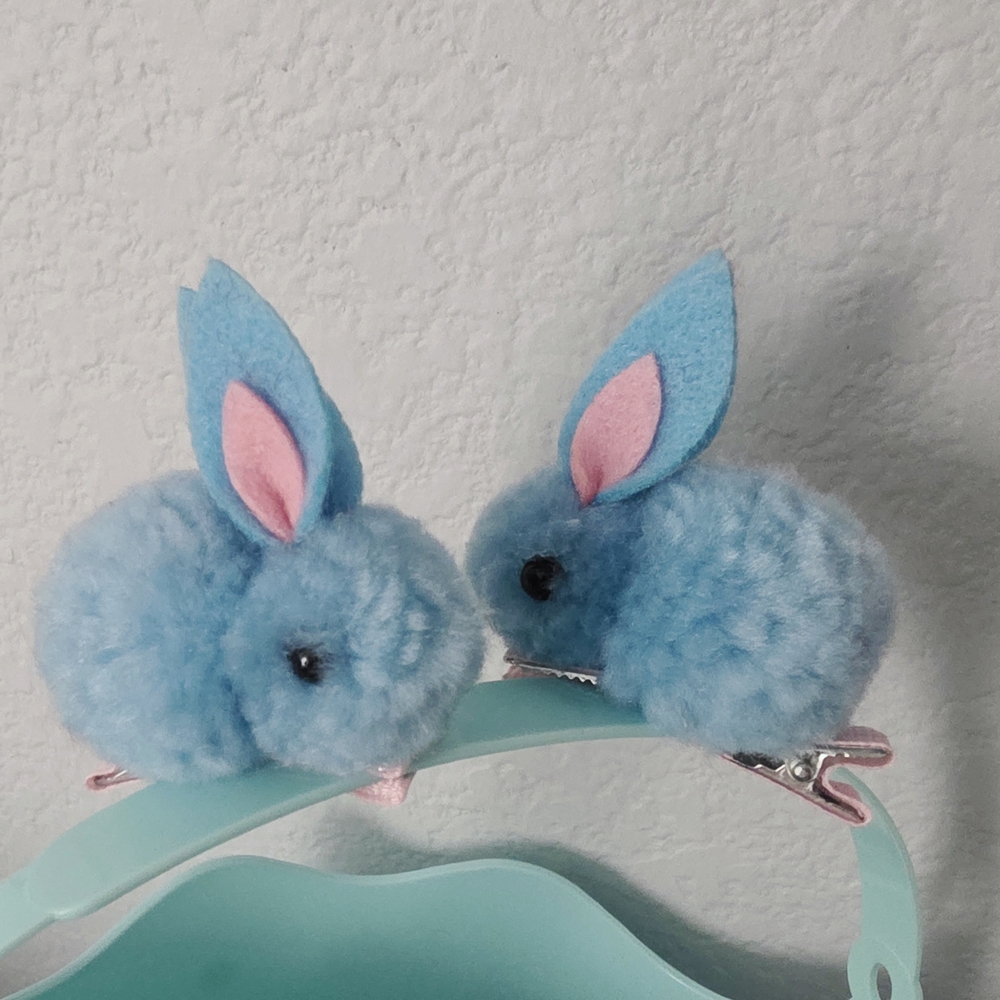 Blue Bunny Hair Clips